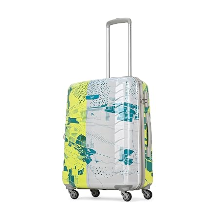 Skybags Medium Acrylonitrile Butadiene Styrene (Abs) Trooper Check-in Size Hard Luggage (65Cm) | Luggage Spinner Trolley with 4 Wheels and Resettable Combination Lock | Lime Green