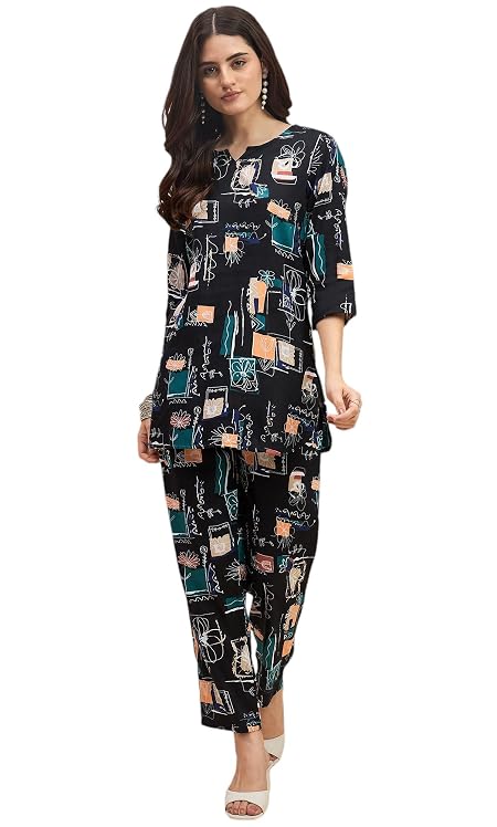 Truvon Fashions Cotton Women Co-Ords Set, Kurta and Palazzo Set