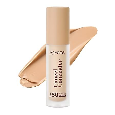 MARS SPF50 PA++++ Cancel Concealer with Radiant Natural Finish (6.0 ml) (05-SANDSTONE) | Lightweight | Medium to High Coverage | Long-Lasting & Multi-Purpose | Crease Resistant
