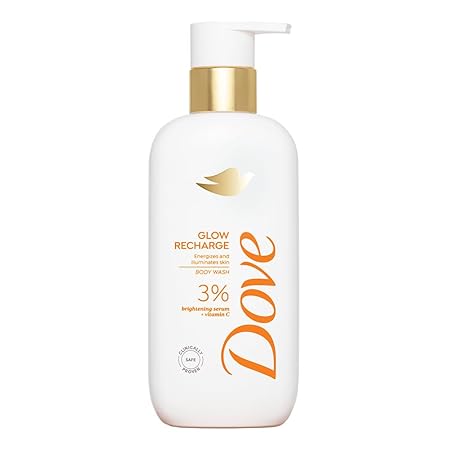 DOVE Glow Recharge Serum Body Wash, 300 ml, with 3% Brightening Serum and Vitamin C
