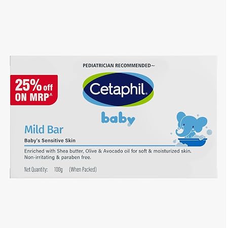 Cetaphil Baby Mild Cleansing Bar for Newborns & Babies, 100g