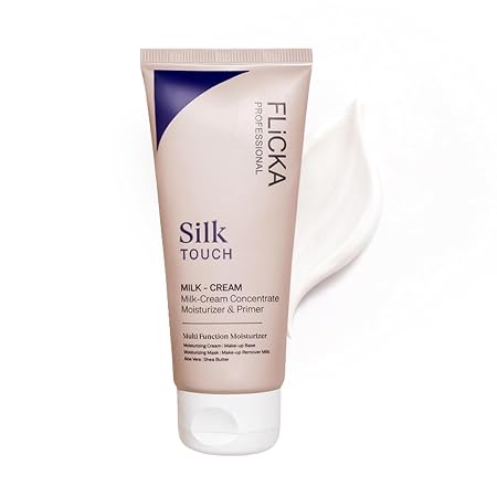 FLiCKA Silk Touch 3 in 1 Moisturizer and Primer for Face | Hydrating, Lightweight, Long-Lasting | Pore Minimizer | Derma