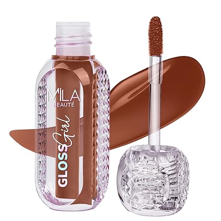 Mila Beauté Gloss Girl Lip Gloss | Enriched With Mango Seed Butter & Hyaluronic Acid | Light Weight & Non-Sticky Formula | Gives Fuller-Lip Effect & Extra Hydration | High Shine Finish-(Not Today, 2.8 ml)