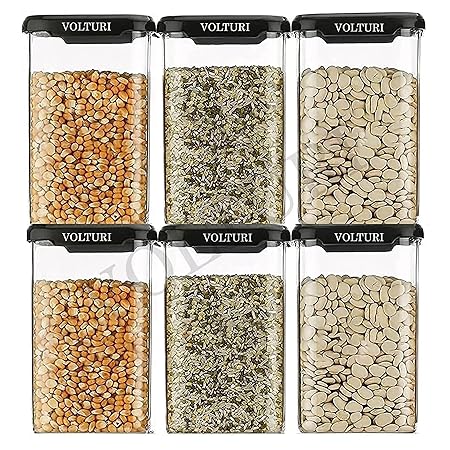 VOLTURI Air Tight Containers for Kitchen Storage, Pack of 6, 1200 ML