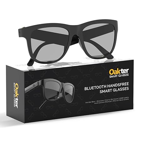 OAKTER Smart Glasses with Wireless Bluetooth, Hands-Free Calling, Open Ear Music, Sport Headset, Intelligent Eyewear, Ci