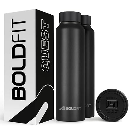 Boldfit Water Bottles Stainless Steel Water Bottle 1 Litre for School, Office, Home, Gym 1 Litre Sipper for Men Leakproo