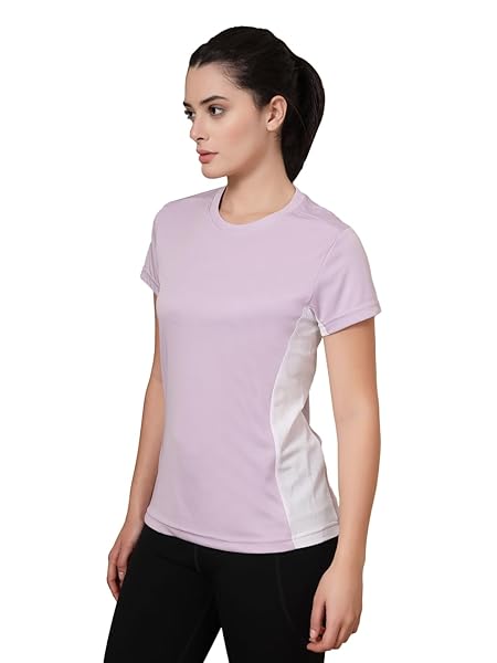 CHKOKKO Gym Tshirt for Women Workout Dry Fit t Shirt Sports Tshirt Lightweight Round Neck Breathable Half Sleeve Activew