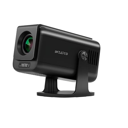 WZATCO Yuva Go Pro, Native 1080P Projector 4k Ultra HD, 12000 Lumens, Android 14