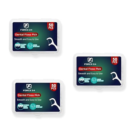 Force24 Dental Floss Picks for Tooth Cleaning Fresh Dental Floss Toothpick Cleaners, Oral Care Teeth Flossing Thread Too