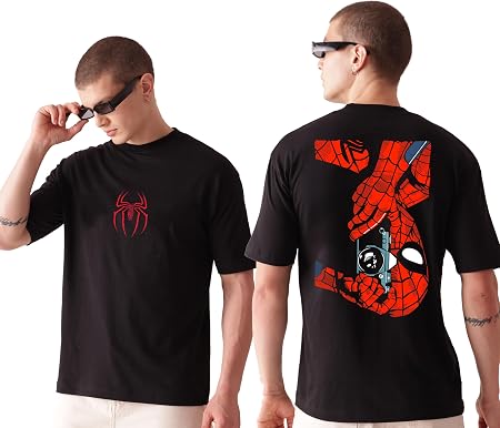 Starton Apparel 100% Cotton Superhero Graphic Printed T-Shirt, Oversized