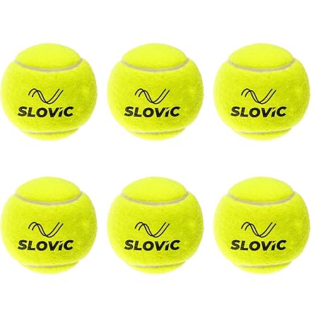 SLOVIC Cricket Balls for Home, Pack of 6, Practice Tennis Ball Cricket, Lightweight & High-Bounce