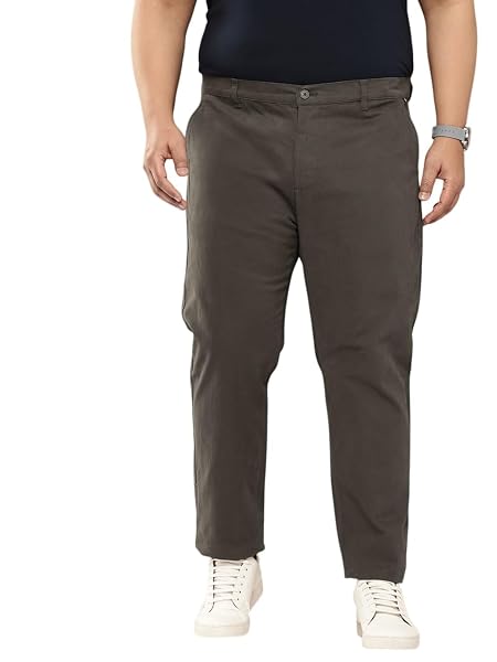 Thomas Scott Men Plus Size Pure Cotton Chinos Trousers, Olive