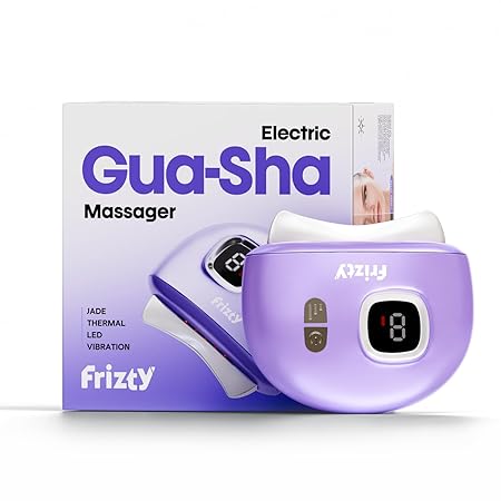 Frizty Gua Sha for Face | Electric Guasha Tool for Face with Red Light Therapy, Sonic Pulsation & Heat Therapy | Facial Sculpting Tool for Puffiness Reduction | Jawline Definition | 9 Modes