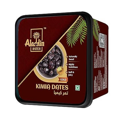 Aladdin Dates Black Kimia Dates 500g, Premium Mazafati Khajoor, Soft Black Dates, No Added Sugar, No Preservatives, Healthy Khajur Snack