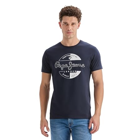 Men's Navy Graphic Print T-Shirt, Pepe Jeans