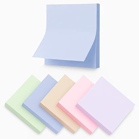 Macaron Sticky Notes - 400 Sheets, Strong Adhesive, Self-Stick, Vibrant Multi-Color, Ideal for Notes, Organization, and Reminders, 7.6 cm x 7.6 cm