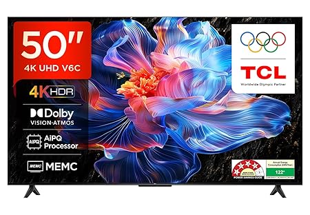 TCL 126 cm (50 inches) Metallic Bezel Less Series 4K Ultra HD Smart LED Google TV