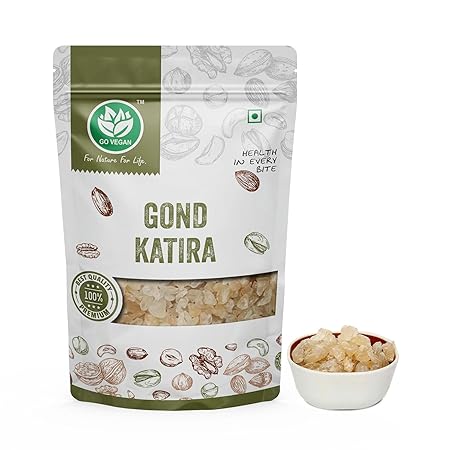 Go Vegan Pure Natural Gond Katira 100gm, Tragacanth Gum, High Cooling Properties, 100% Natural Superfood