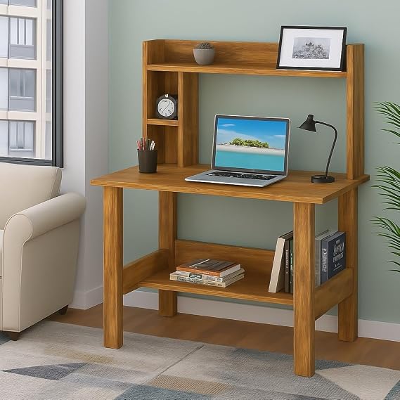 Callas ST-40 Wooden Study Table with Hutch & Bottom Storage