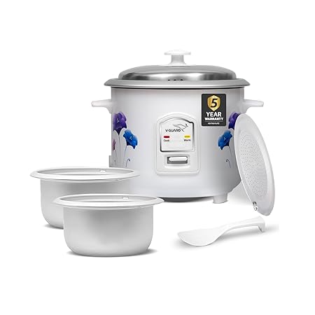 V-Guard VRC 1.0 C 1-Litre Electric Rice Cooker, with 2 Pots