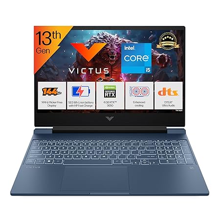 HP Smartchoice Victus, 13th Gen Intel Core i5-13420H, 4GB RTX 3050,16GB (Upgradeable) 512GB SSD, 144Hz, 300nits, 15.6’’/