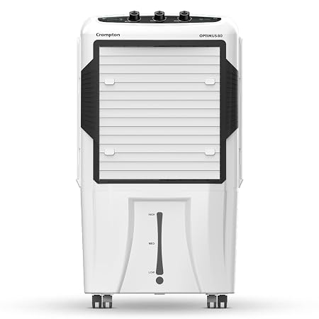 Crompton Optimus Desert Air Cooler 80L| High density honeycomb| Auto fill| Water Level indicator| Fully collapsible Louv