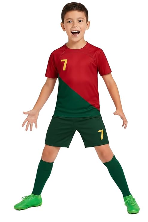 Sports Soccer Portugal 7 Argentina 10 Home Away Kit Jersey Set with Shorts