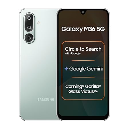 Samsung Galaxy M36 5G Mobile, 6GB RAM, 128GB Storage, Google Gemini