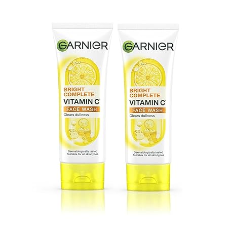 Garnier Bright Complete Skin Naturals Vitamin C Face Wash, 100g (Pack of 2)