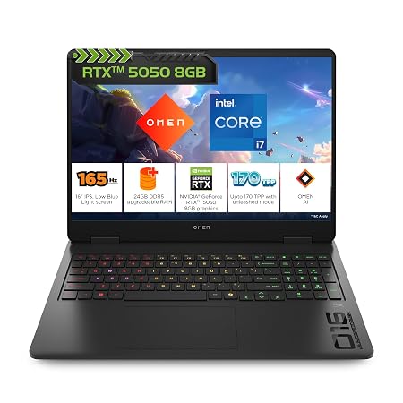 HP Omen, Intel Core i7-14650HX, 8GB RTX 5050, 24GB DDR5