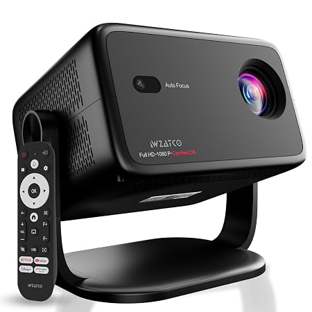 WZATCO Yuva Vibe, Certified OS Smart Home Projector, Native 1080P, 14000 Lumens