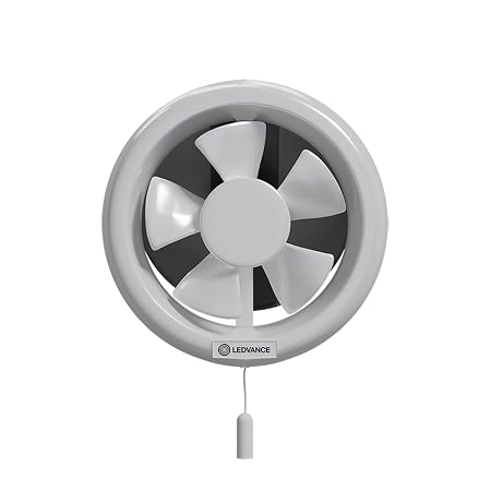 LEDVANCE Round Exhaust Fan 6 inch (150 mm) | Suitable for Kitchen, Bathroom & Washroom | Protection from Birds | Pull Cord Ensures Convenience | 100% Copper Motor | Round Shape | 2 Year Warranty