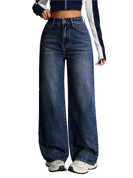 Nifty Women's Denim Stretchable High Waist Baggy Jeans for Women (1479_BLU_30_Blue_30)