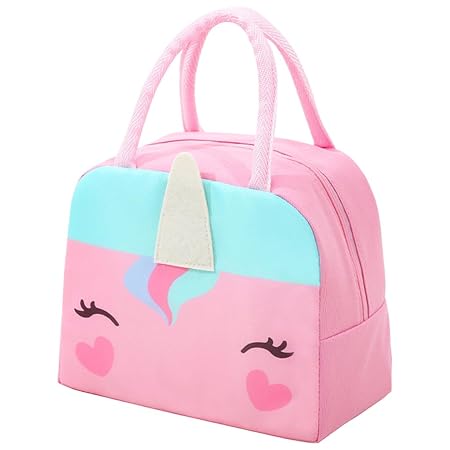 Zibuyu Nylon Lunch Bag for School Kids Girls, 3D Unicorn Design