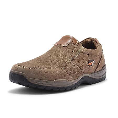 Woodland Men's Dkhaki Nubuk Print Casual Shoes