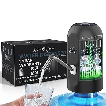 Automatic Water Dispenser Pump for 20 Litre Bottle | Big Battery - Portable USB Rechargeable Water Pump Dispenser for Home, Office | 1 Year Warranty, White