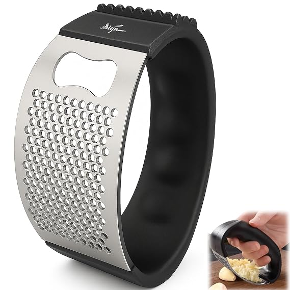 Buy Signamio Garlic Peeler Tool - Versatile Garlic Crusher Mini Hand Press Chopper for Effortless Garlic Preparation, Du
