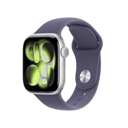 Apple Watch Series 11 GPS + Cellular 42mm Silver Aluminium Case with Purple Fog Sport Band