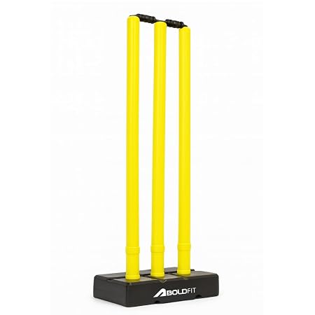 Boldfit Cricket Stumps with Stand, Plastic Wickets for Cricket Ground, Match, Tournament