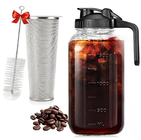 ANKUL Cold Brew Coffee Maker Glass Pitcher Set, 1.8L