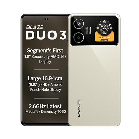 Lava Blaze Duo 3 5G, Imperial Gold, 6GB RAM, 128GB Storage