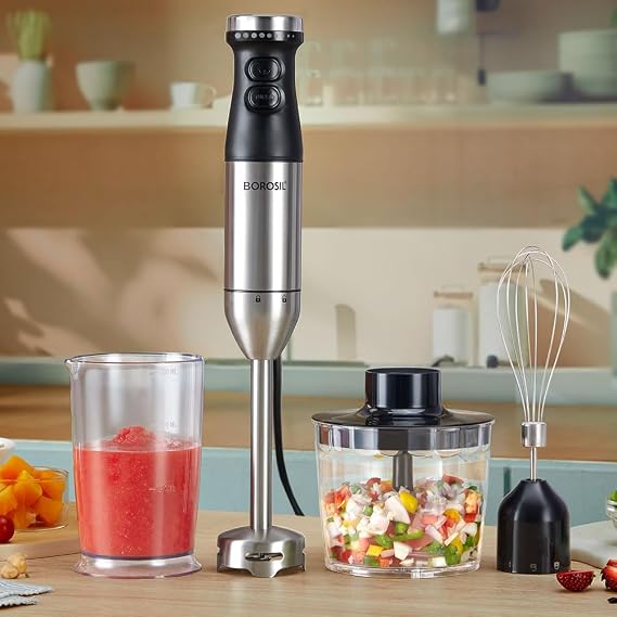 Borosil SmartBlend Hand Blender with Chopper & Whisk
