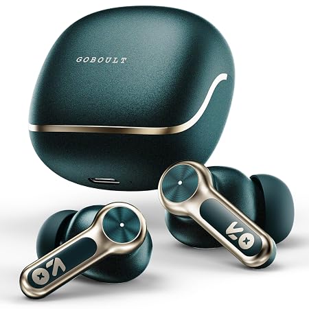 GOBOULT Raven in Ear TWS Earbuds, 70H Playtime, App Support, Quad Mic