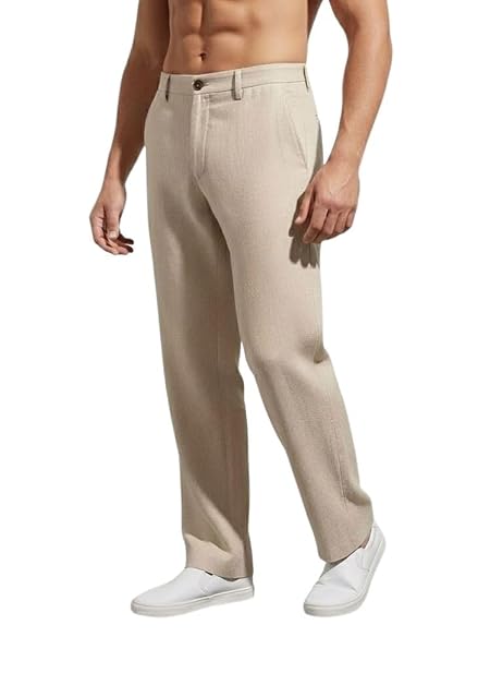 SMOWKLY Casual Trousers for Men |Men’s Regular Fit Straight Pants |Comfortable Stylish Trousers for Men |Soft Fabric Chi