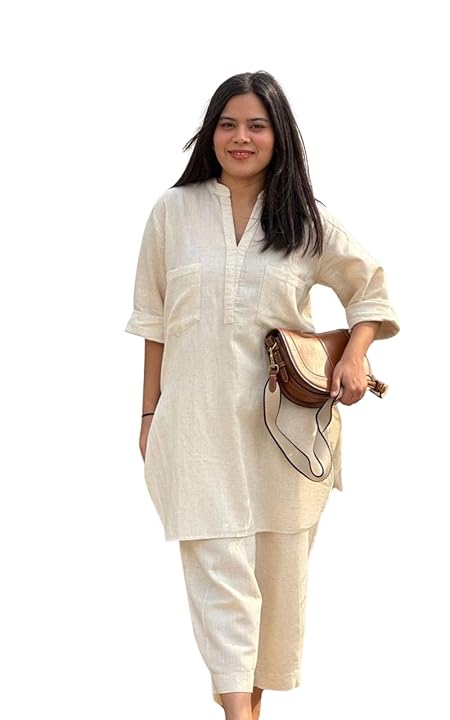 PEACH PIPER Cord Set for Women, Cotton Stylish Co Ord Outfit, Kurta Pant Set