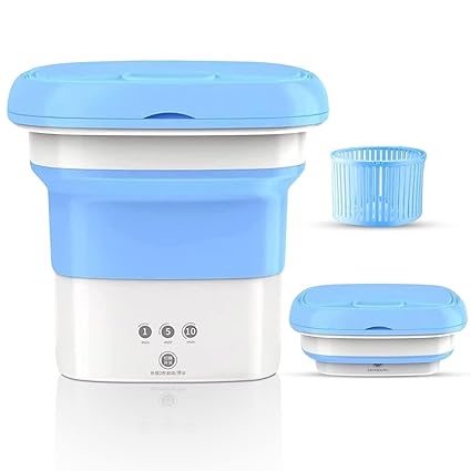 Portable Washing Machine, 11L Mini Washing Machine with Spin Dryer, Foldable Mini Washing Machine for Baby Clothes, Unde