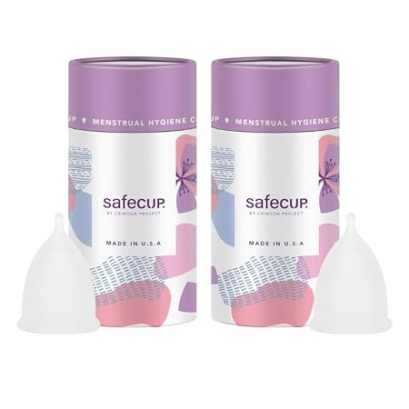 SAFECUP USA Reusable Menstrual Cup for Women, 100% Medical-Grade Silicone, BPA-Free, US FDA Compliant, Leak-Proof, Easy-Open Design Protection for Up to 8-10 Hours, Travel-Friendly & Hygienic