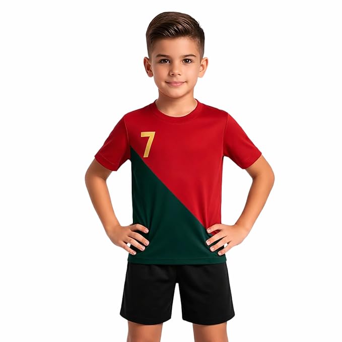 Portugal Jersey Ronaldo 7 Jersey for (Boys,Kids,Men)(7-8Years,Multicolor-3)