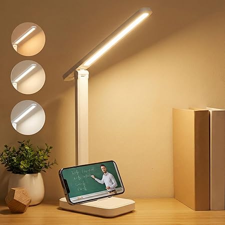 SaleOn Rechargeable Study Table Lamp for Students with Mobile Holder
