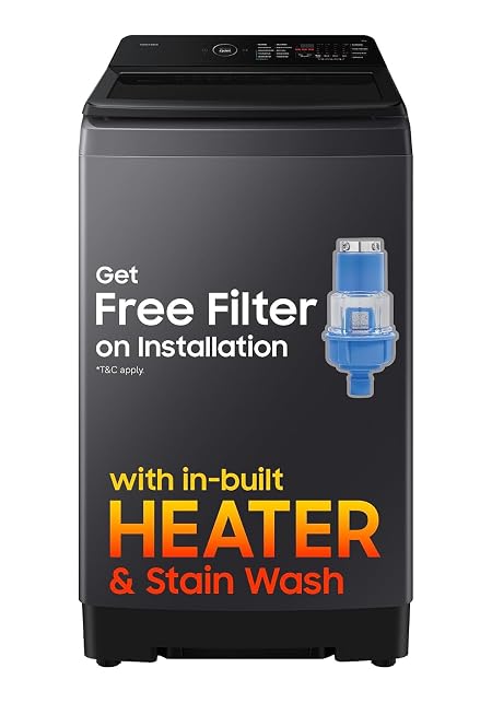 Samsung 8 Kg, 5 Star, Hygiene Steam, EcoBubble, Quick Wash, Soft Closing Door, Digital Inverter Front Load